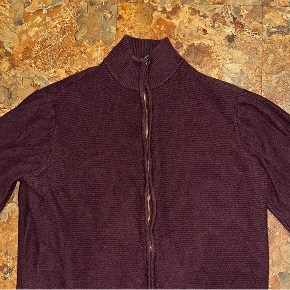 Savile Row Company London Full Zip Sweater Jacket Men’s Size Large Plum Purple - Picture 8 of 9